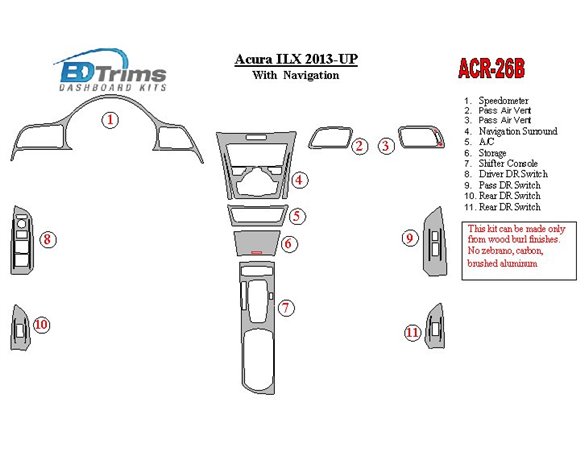 Audi A3 Typ 8P 03.2003 3M 3D Car Tuning Interior Tuning Interior Customisation UK Right Hand Drive Australia Dashboard Trim Kit 