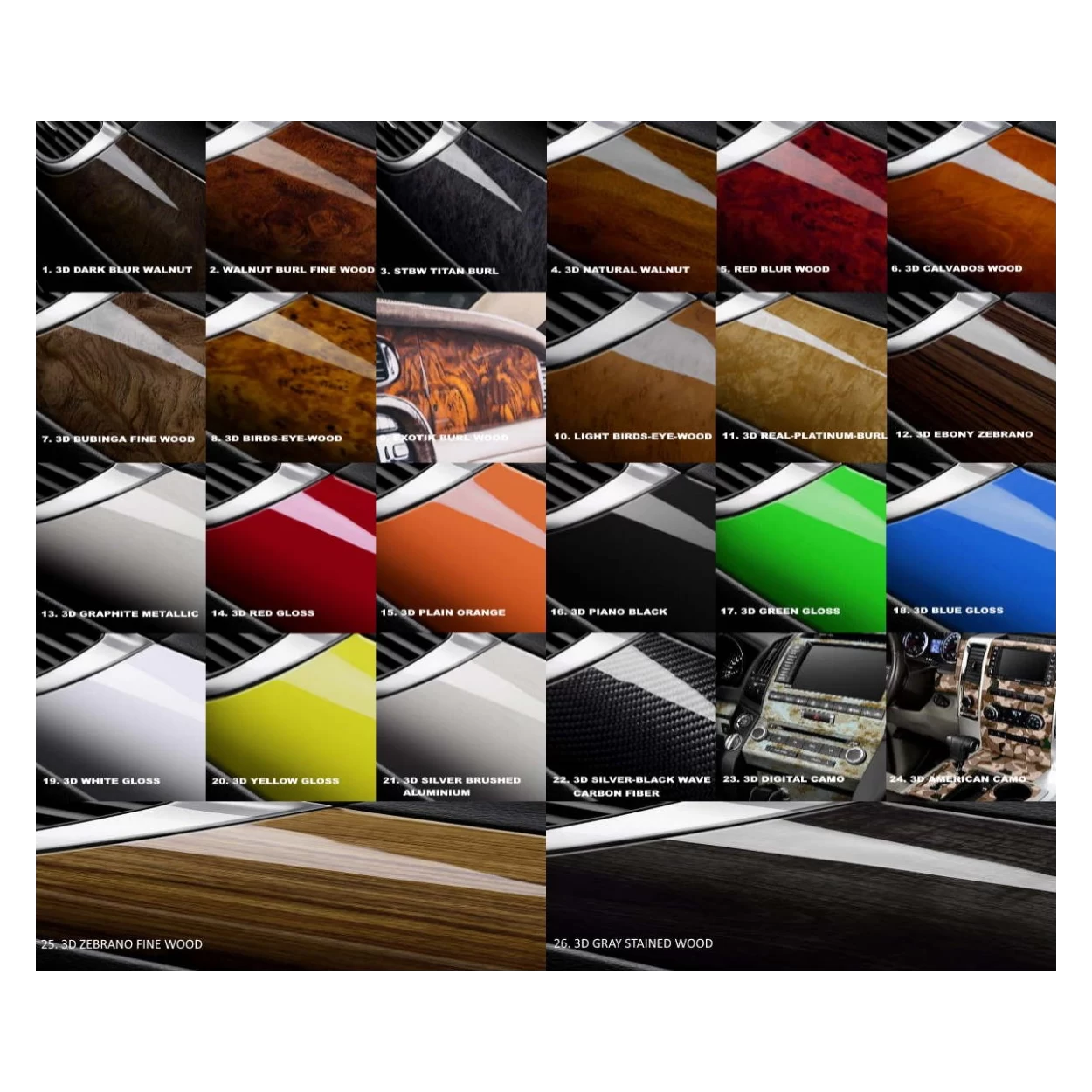 Toyota 4 Runner 2006-2009 Full Set, Covers Aluminum Interior BD Dash Trim Kit