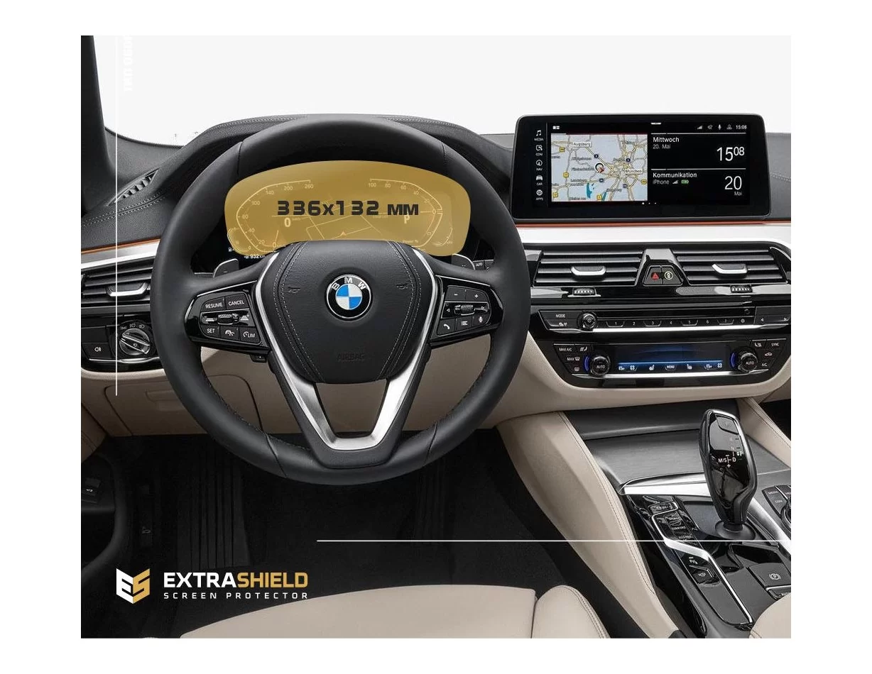 BMW 5 Series (G30) 2016 - Present Digital Speedometer (without sensor) 12,3" ExtraShield Screeen Protector - 1 - Interior Dash T