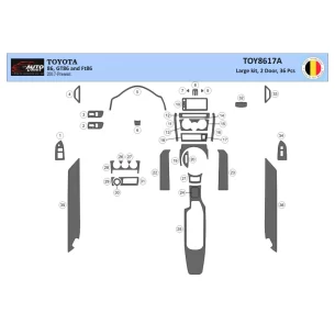 Toyota 86 2017-2021 3D Interior Dashboard Trim Kit Dash Trim Dekor 36-Parts