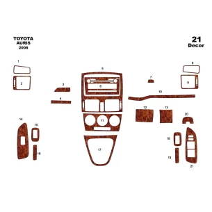 Toyota Auris 01.2008 3D Interior Dashboard Trim Kit Dash Trim Dekor 16-Parts 2