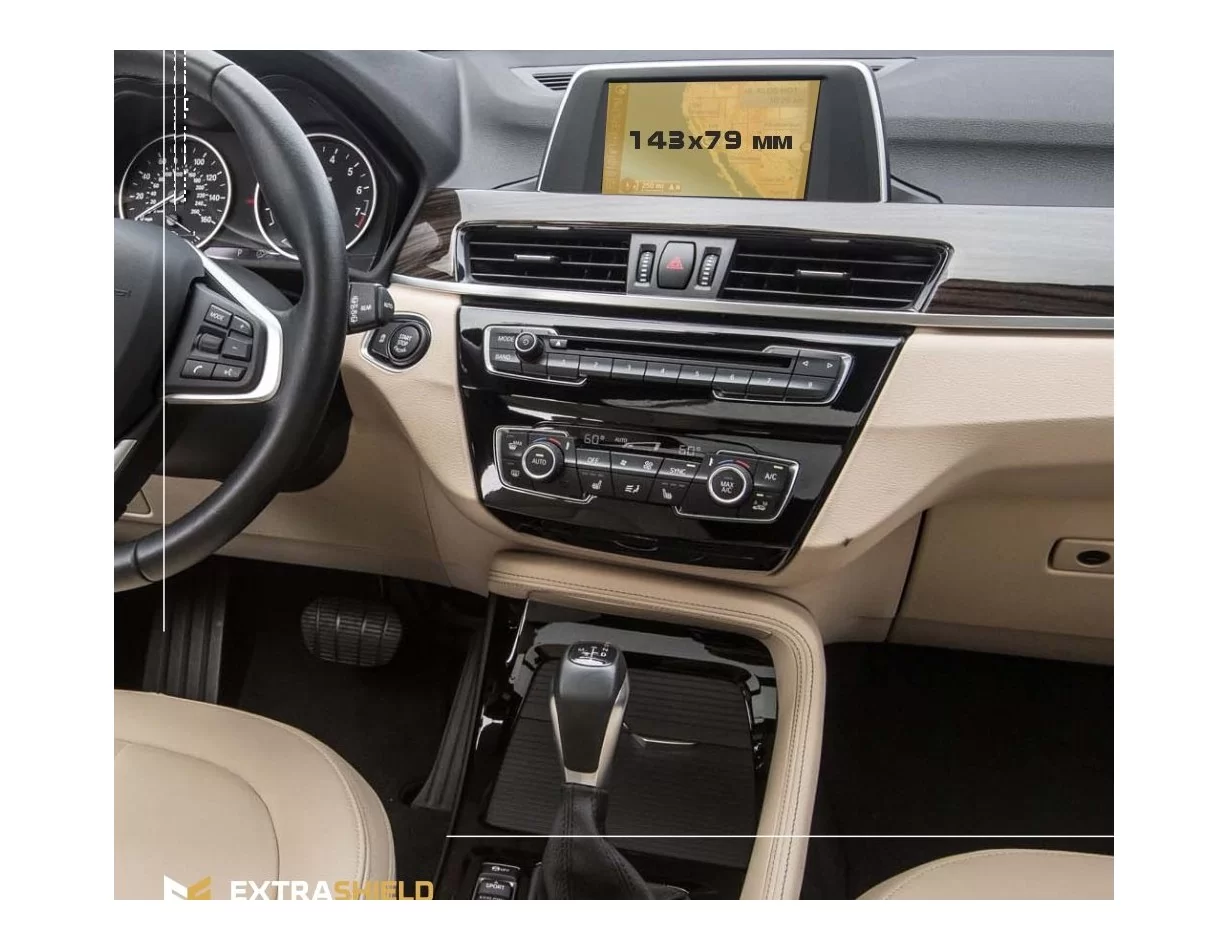 BMW X1 (F48) 2015 - 2019 Multimedia 6,5" ExtraShield Screeen Protector - 1 - Interior Dash Trim Kit