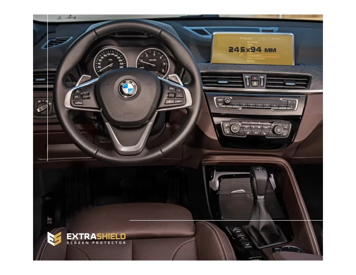BMW X1 (F48) 2015 - 2019 Multimedia 8,8" ExtraShield Screeen Protector - 1 - Interior Dash Trim Kit