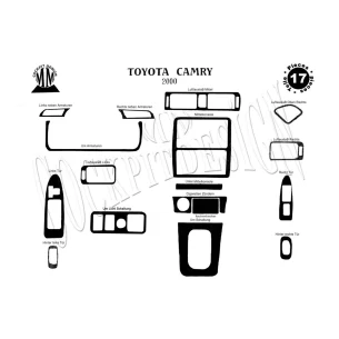 Toyota Camry 01.03-12.06 3D Interior Dashboard Trim Kit Dash Trim Dekor 18-Parts 2