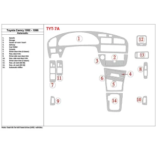 Toyota Camry 1992-1996 Automatic Gearbox, 14 Parts set Interior BD Dash Trim Kit 2