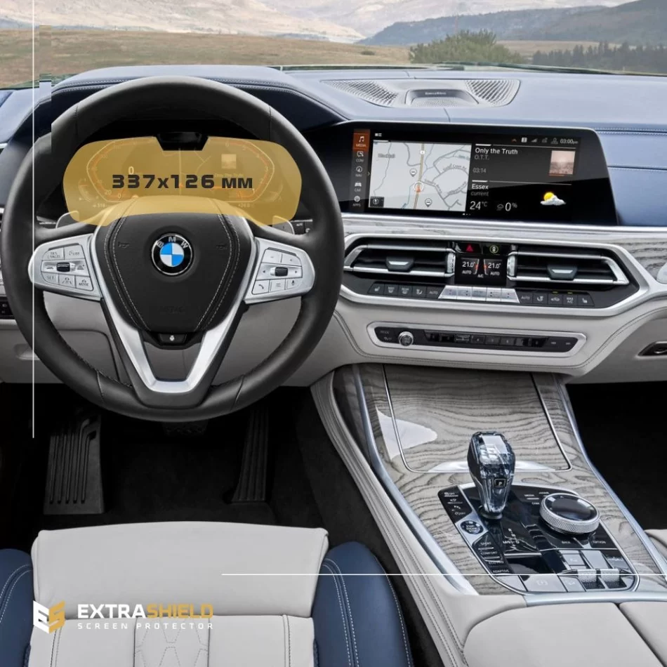 BMW X7 (G07) 2018 - Present Digital Speedometer (with sensor) 12,3" ExtraShield Screeen Protector - 1 - Interior Dash Trim Kit