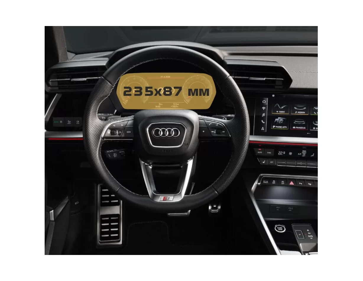 Audi A3 (8Y) 2020 -Presnt. Digital Speedometer Audi virtual cockpit 10,25" ExtraShield Screeen Protector - 1 - Interior Dash Tri