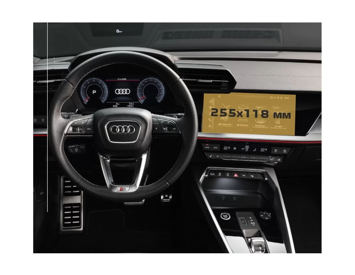 Audi A3 (8Y) 2020-Presnt. Multimedia MMI Navigation plus 10,1" ExtraShield Screeen Protector - 1 - Interior Dash Trim Kit