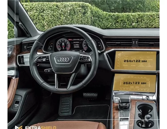 Audi A6 (?8) 2018 - Present Multimedia + Climate-Control 10,2-8,6" ExtraShield Screeen Protector - 1 - Interior Dash Trim Kit