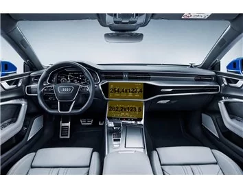 Audi A7 II (4K) 2017 - Present Multimedia + Climate-Control 10,2-8,6" ExtraShield Screeen Protector - 1 - Interior Dash Trim Kit