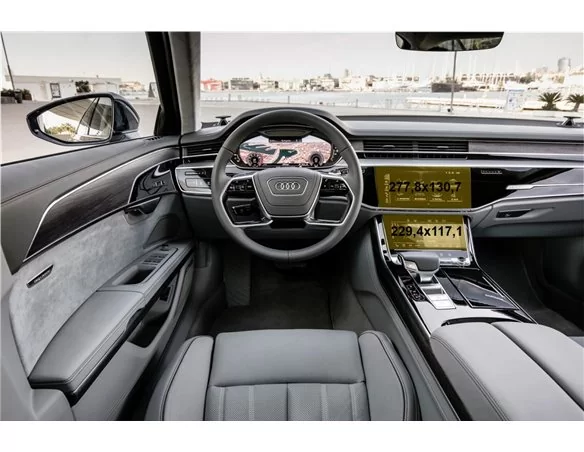 Audi A8 (D5) 2017 - Present Multimedia + Climate-Control 10,2-8,6" ExtraShield Screeen Protector - 1 - Interior Dash Trim Kit