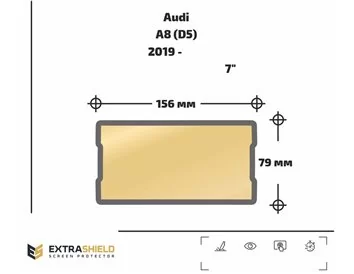 Audi A8 (D5) 2019 - Present Mobile office 7" ExtraShield Screeen Protector - 1 - Interior Dash Trim Kit