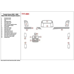 Toyota Camry 2005-2006 OEM Compliance, With NAVI system Interior BD Dash Trim Kit