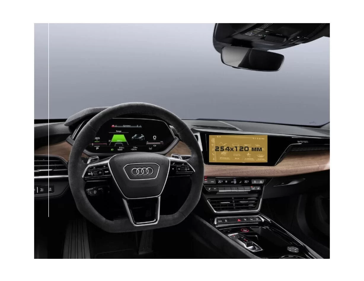 Audi E-tron GT (RS) 2021 - Present Multimedia 10,1" ExtraShield Screeen Protector - 1 - Interior Dash Trim Kit