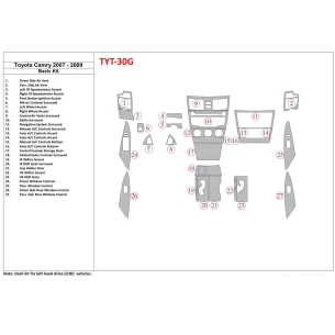 Toyota Camry 2007-2010 Basic Set Interior BD Dash Trim Kit 2