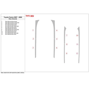 Toyota Camry 2007-2010 Doors inserts Interior BD Dash Trim Kit