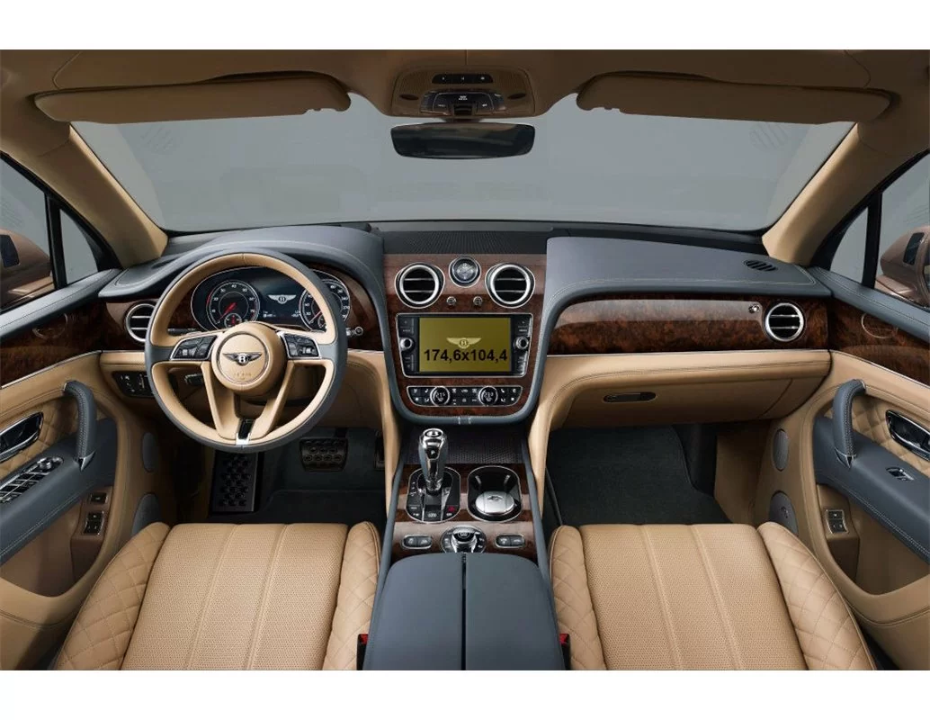 Bentley Bentayga 2016 - 2019 Multimedia 8" ExtraShield Screeen Protector - 1 - Interior Dash Trim Kit