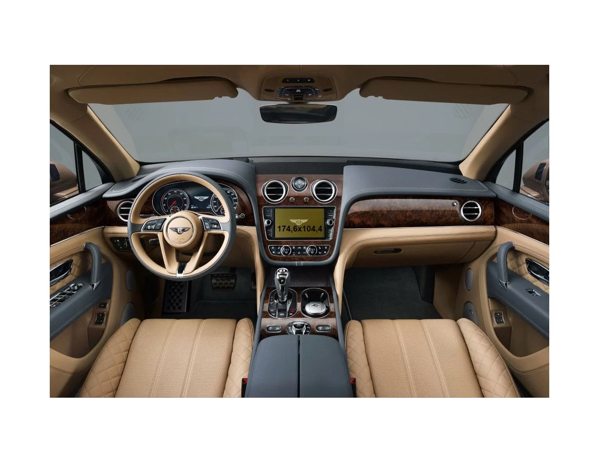 Bentley Bentayga 2016 - 2019 Multimedia 8" ExtraShield Screeen Protector - 1 - Interior Dash Trim Kit