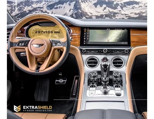 Bentley Continental GT 2017 - Present Digital Speedometer ExtraShield Screeen Protector - 1 - Interior Dash Trim Kit