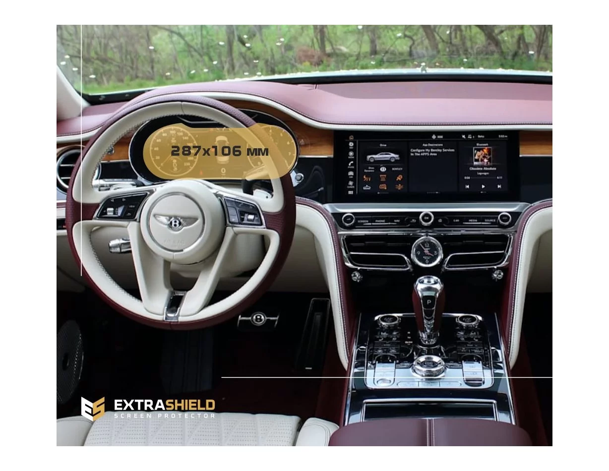 Bentley Flying Spur 2019 - Present Digital Speedometer ExtraShield Screeen Protector - 1 - Interior Dash Trim Kit
