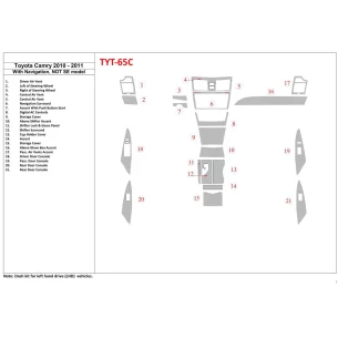 Toyota Camry 2010-2011 With NAVI, ?? SE Model Interior BD Dash Trim Kit