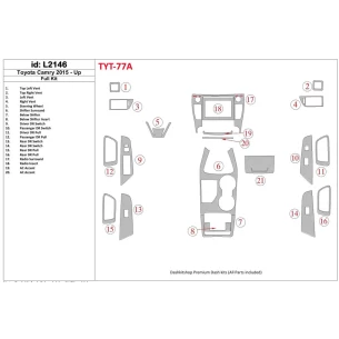 Toyota Camry 2015-UP Full Set Interior BD Dash Trim Kit