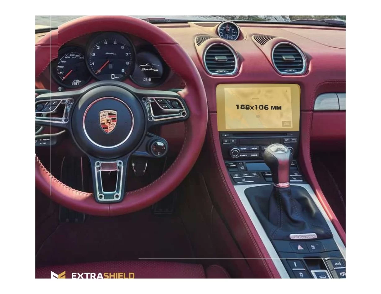Porsche Boxster 2016 - Present Multimedia 7" ExtraShield Screeen Protector - 1 - Interior Dash Trim Kit