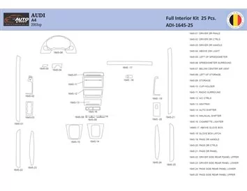 Audi A4 B6 2000–2006 Interior WHZ Dashboard trim kit 44 Parts - 1 - Interior Dash Trim Kit