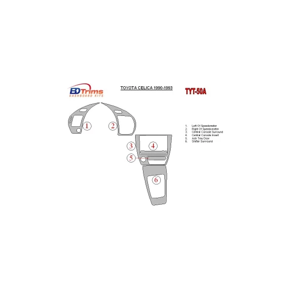 Toyota Celica 1990-1993 Full Set Interior BD Dash Trim Kit
