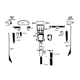 BMW Z3 E36-8 04.1999 3D Interior Dashboard Trim Kit Dash Trim Dekor 41-Parts 2