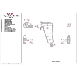 Toyota Celica 1994-1996 2 Doors, 13 Parts set Interior BD Dash Trim Kit 2