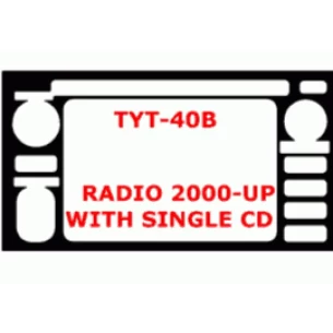Toyota Celica 2000-UP Single CD Player, 1 Parts set Interior BD Dash Trim Kit