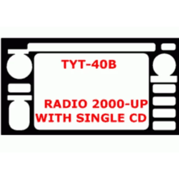 Toyota Celica 2000-UP Single CD Player, 1 Parts set Interior BD Dash Trim Kit