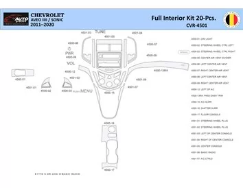 Chevrolet Aveo T300 2012–2020 Interior WHZ Dashboard trim kit 20 Parts - 1 - Interior Dash Trim Kit