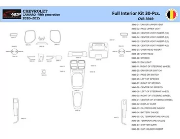 Chevrolet Camaro 2010-2015 Interior WHZ Dashboard trim kit 30 Parts - 1 - Interior Dash Trim Kit