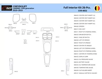 Chevrolet Camaro 2010-2015 Interior WHZ Dashboard trim kit 26 Parts - 1 - Interior Dash Trim Kit