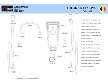 Chevrolet Equinox 2005–2009 Interior WHZ Dashboard trim kit 18 Parts - 1 - Interior Dash Trim Kit