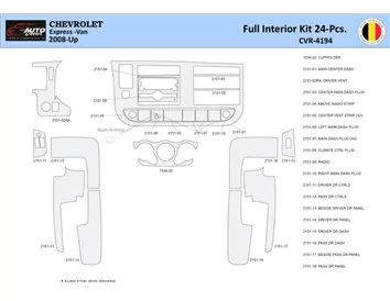 Chevrolet Express 2008-2020 Interior WHZ Dashboard trim kit 24 Parts - 1 - Interior Dash Trim Kit