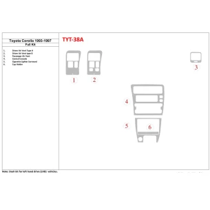 Toyota Corolla 1993-1997 Full Set Interior BD Dash Trim Kit