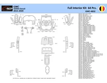 GMC Sierra 2014-2018 Interior WHZ Dashboard trim kit 64 Parts - 1 - Interior Dash Trim Kit