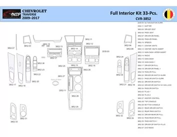 Chevrolet Traverse 2009-2013 Interior WHZ Dashboard trim kit 33 Parts - 1 - Interior Dash Trim Kit