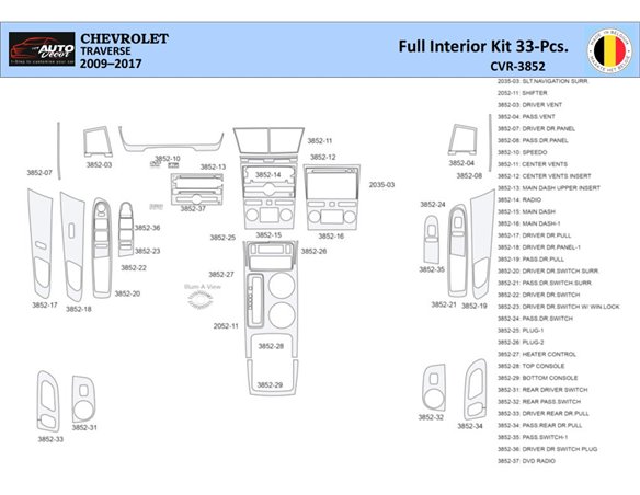 Chrysler Sebring Coupe 2003-2006 Full Set Interior BD Dash Trim Kit Car Tuning Interior Tuning Interior Customisation UK Right H