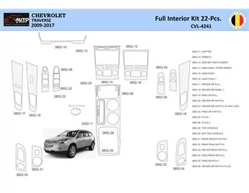 Chevrolet Traverse 2013-2017 Interior WHZ Dashboard trim kit 22 Parts - 1 - Interior Dash Trim Kit