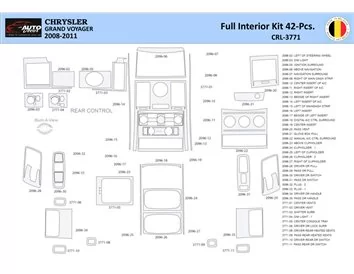 Chrysler Grand Voyager 2008-2016 Interior WHZ Dashboard trim kit 42 Parts - 1 - Interior Dash Trim Kit