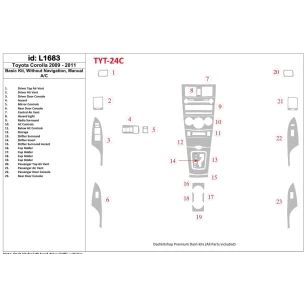 Toyota Corolla 2009-UP Basic Set, Without NAVI Interior BD Dash Trim Kit 2