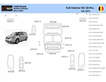 Chrysler Grand Voyager 2011-2016 Interior WHZ Dashboard trim kit 18 Parts - 1 - Interior Dash Trim Kit