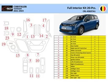 Chrysler Voyager 2021 Interior WHZ Dashboard trim kit 18 Parts - 1 - Interior Dash Trim Kit