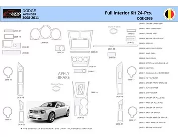 Dodge Avenger 2008-2010 Interior WHZ Dashboard trim kit 24 Parts - 1 - Interior Dash Trim Kit