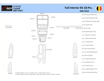 Dodge Caliber 2010-2012 Interior WHZ Dashboard trim kit 18 Parts - 1 - Interior Dash Trim Kit
