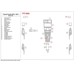 Toyota Corolla 2012-2013 Basic Set Interior BD Dash Trim Kit